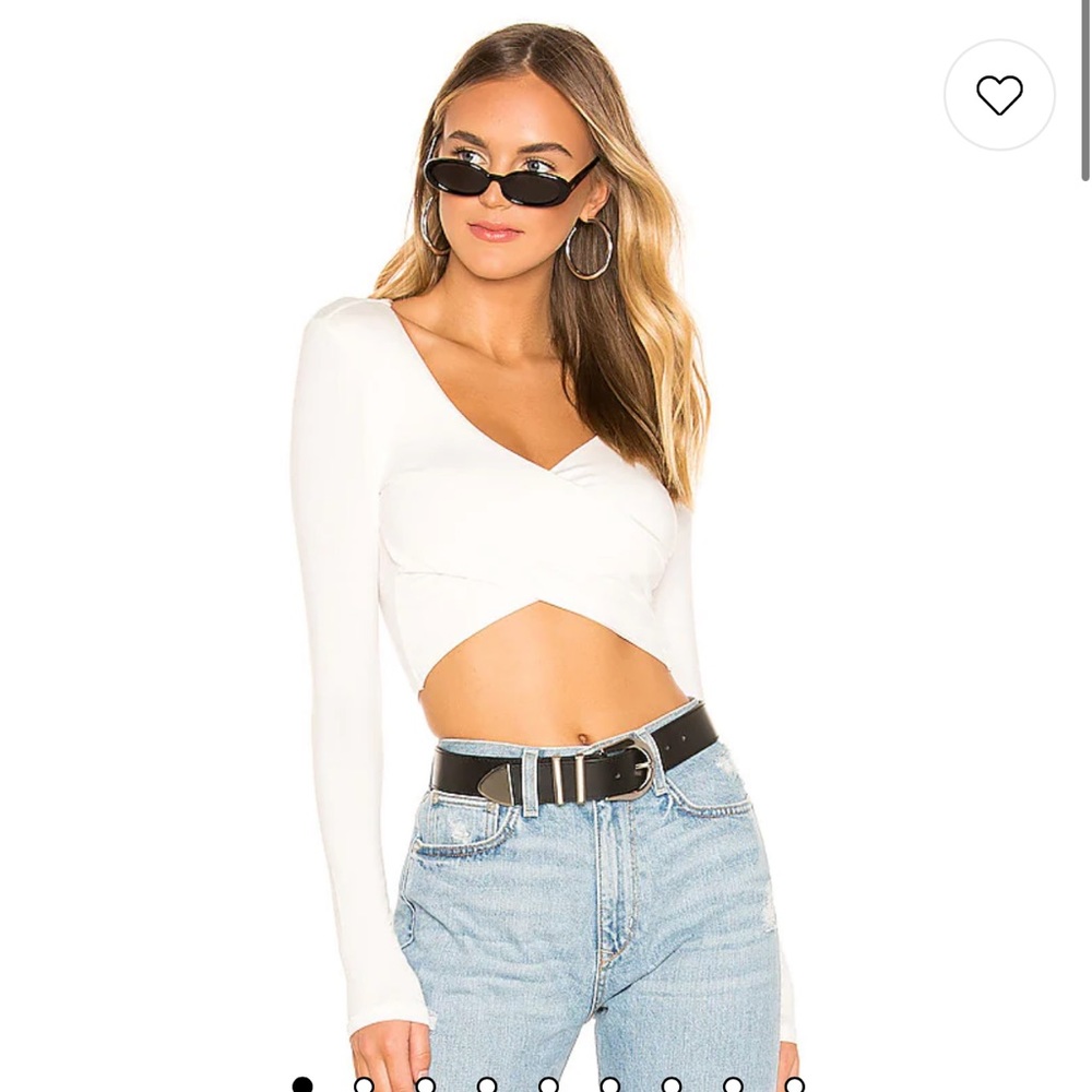Super down white crop top
